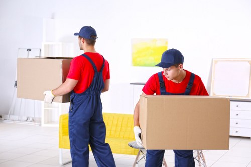 Student removals in Uxbridge with moving boxes and a van