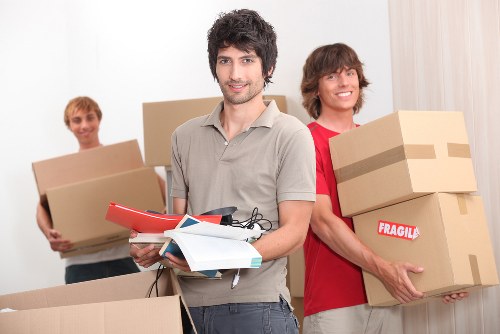 Furniture and boxes being transported during removals in Uxbridge