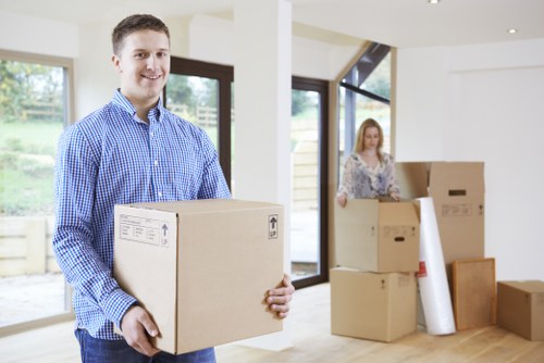 Preparing boxes and furniture for a removal truck in Uxbridge