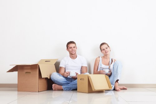Man and van service moving boxes during a booking
