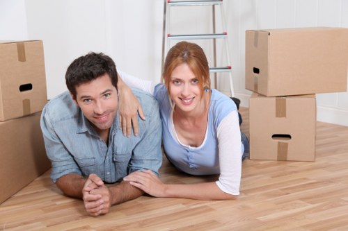 Office packing services in Uxbridge with labeled moving boxes