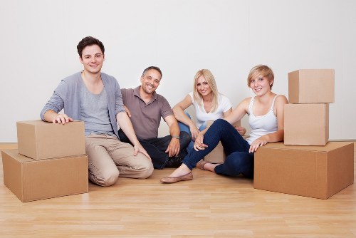 Loading household items into a moving van