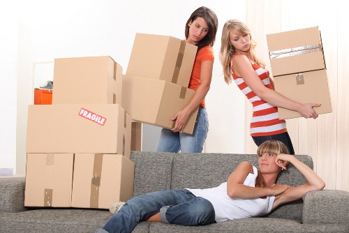 Commercial office removal service in Uxbridge with equipment and boxes