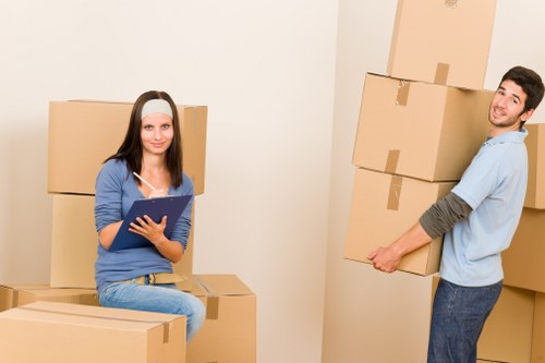 Recyclable cardboard, metals, and electronics separated during a Uxbridge move